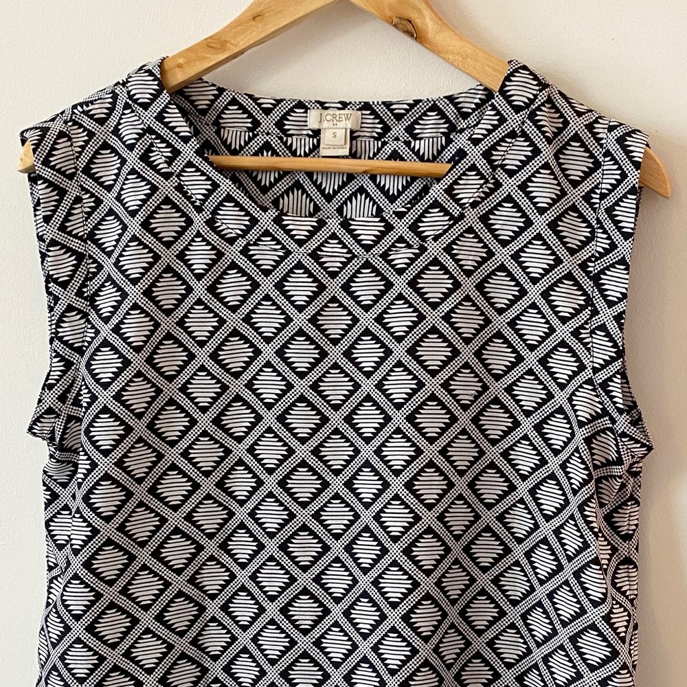 J.Crew Black And White Geometric Size Small Tank